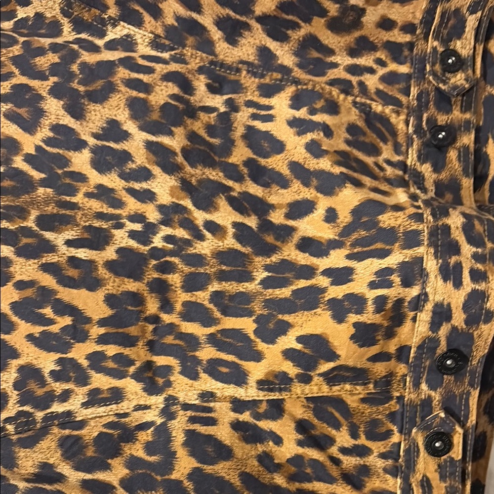 NEW! Style & Co. Leopard Print Jean Jacket in Brown and Black - Picture 7 of 8